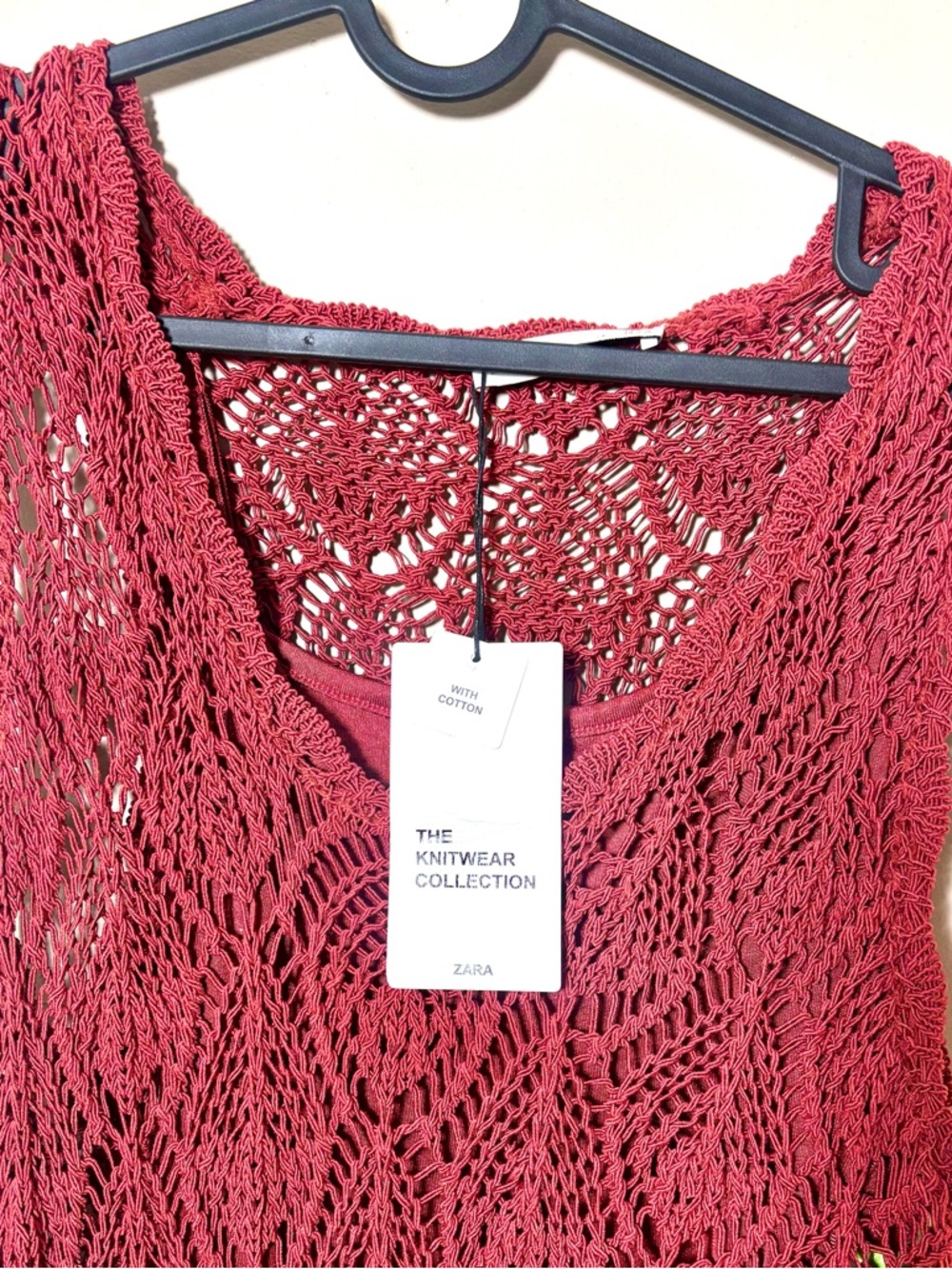 Zara Open Crochet Maxi Dress in Brick - Picture 3 of 13